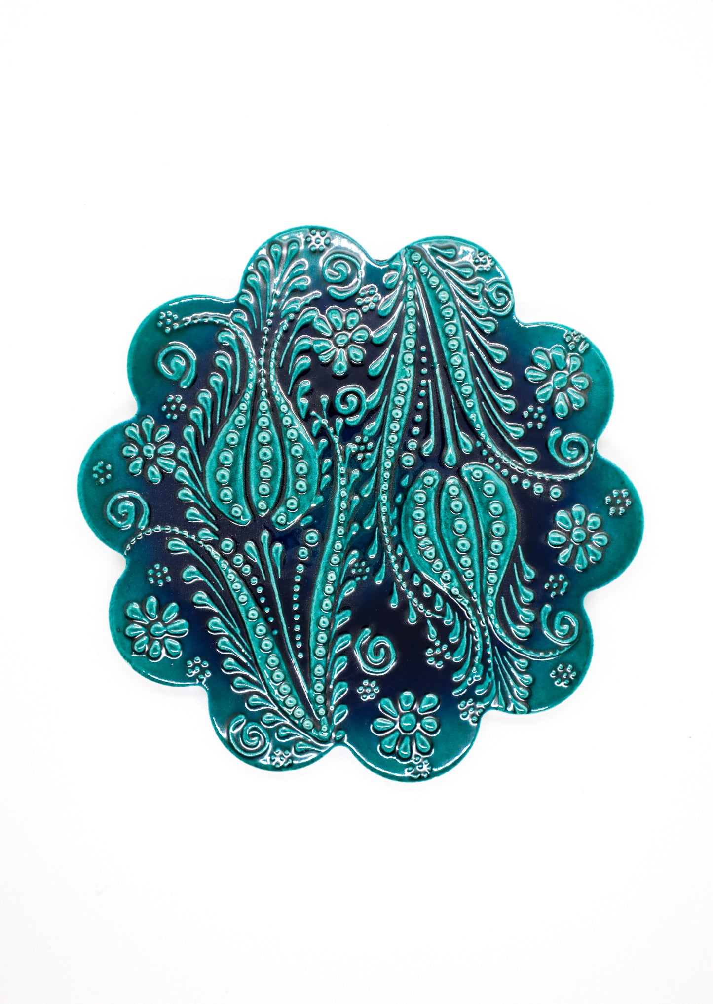 Suport oala turkuaz ceramică decorativă