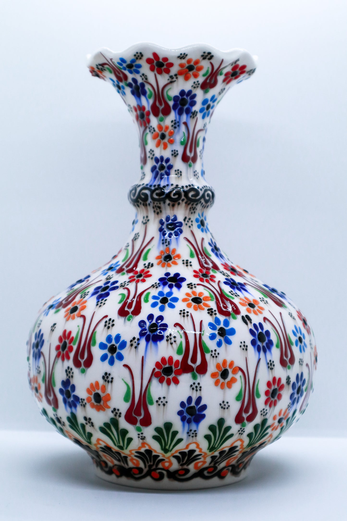 Vază 30 cm dantel ceramică decorativă