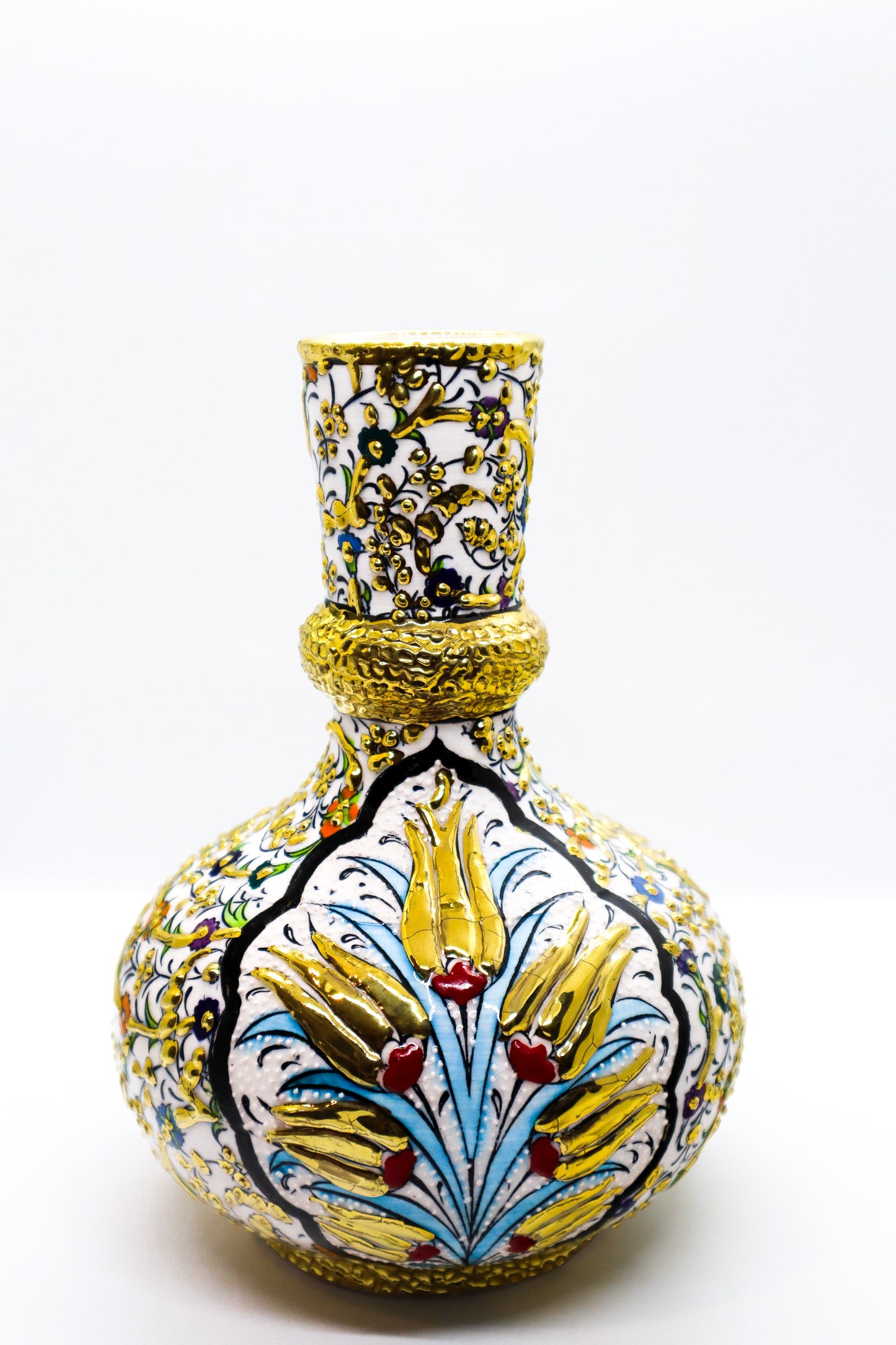 Vază 20 cm aur roșu ceramică decorativă
