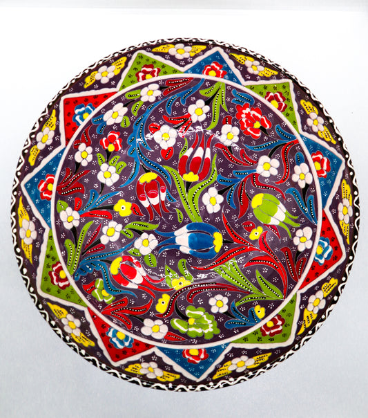 Bol 25 cm kabartma ceramică decorativă