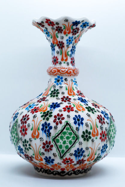 Vază 30 cm dantel ceramică decorativă