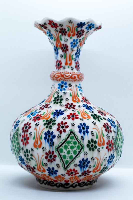 Vază 30 cm dantel ceramică decorativă